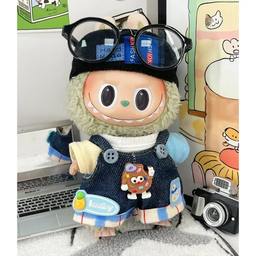 拉布布娃衣一代二代labubu娃衣17cm盲盒站姿搪胶毛绒公仔棉花娃衣