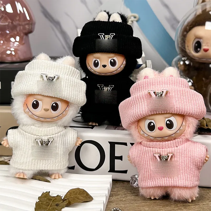 仅衣服适用四代4代Labubu迷你版Mini拉布布娃衣时尚潮流毛衣套装