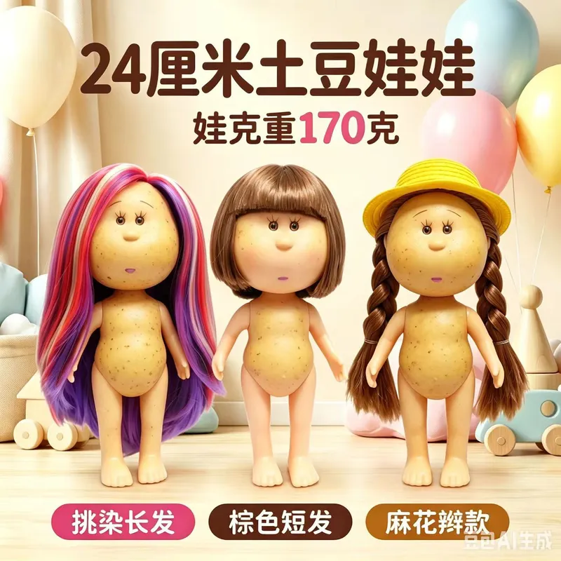 新款24cm西班牙土豆娃娃mia公仔裸娃玩偶bjd 娃娃DIY娃娃