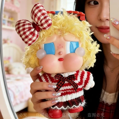 哭娃衣服crybaby vacation系列搪胶公仔娃衣条纹毛衣冬日发夹穿