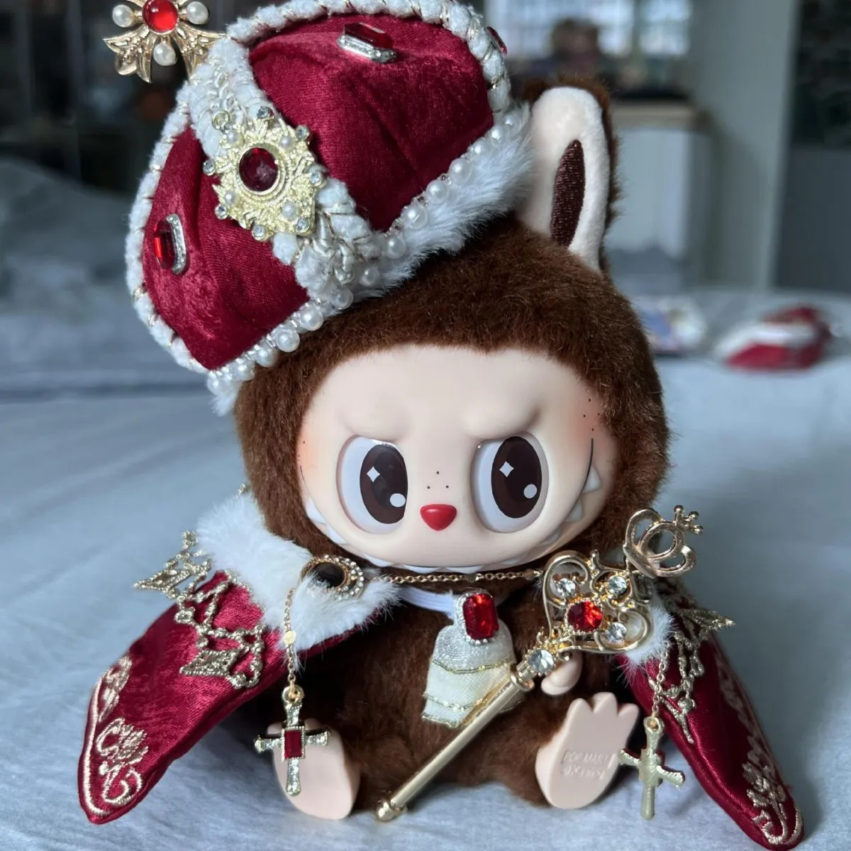 Labubu加冕礼娃衣服拉布布15cm无属性宫廷国王披风贵族华丽着替