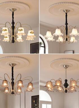 法式田园客厅灯吊灯创意网红铃兰花朵灯美式中古风灯具餐厅卧室灯