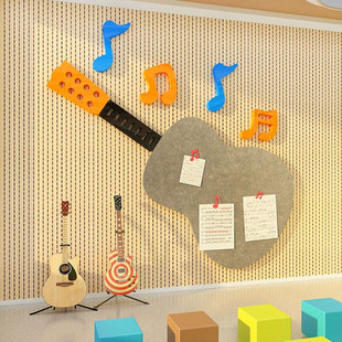 吉他墙贴琴房布置幼儿p园音乐教室区墙面装饰工作挂画文化培训中