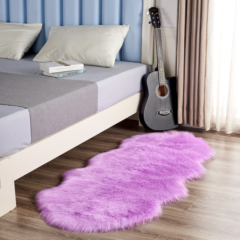 红色地毯长毛绒卧室床边s毯羊毛不规则大红色婚庆房间结婚婚房装