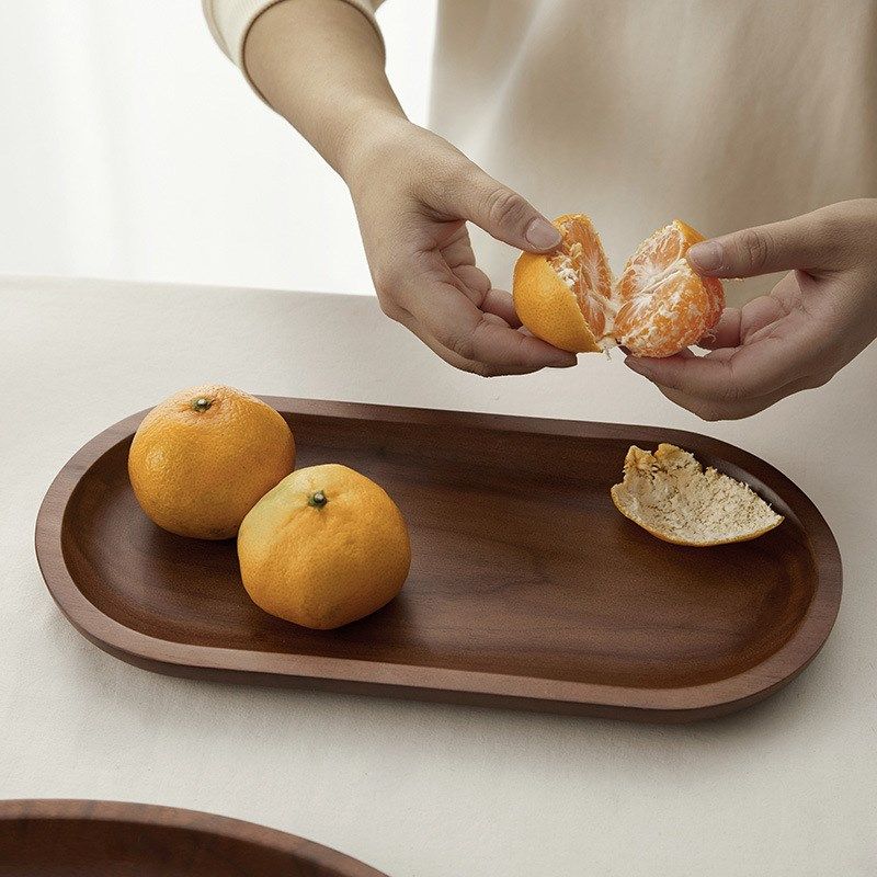 【杋居】北美黑胡桃n实木托盘长方形圆形水果蛋糕日式家用整木茶,餐饮具,盘,淘宝优惠券,粉丝福利购,淘宝优惠卷