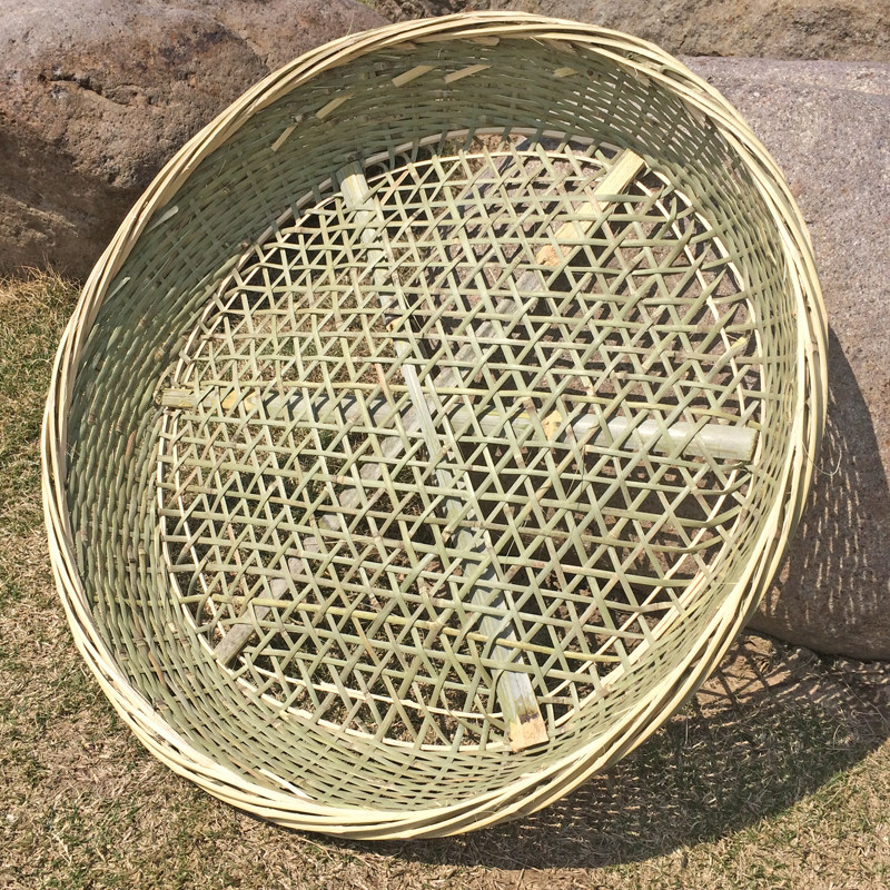 竹编豆腐筛子有孔大小网圆形晾晒A塞家用纯手工簸箕竹制品农家蓝