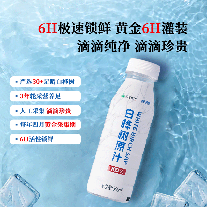 泉阳泉100%白桦树汁原液植物饮料