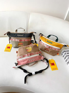 韩国线刺绣拼色情侣男女斜挎包单肩包小包夏季新款百搭ins风潮流