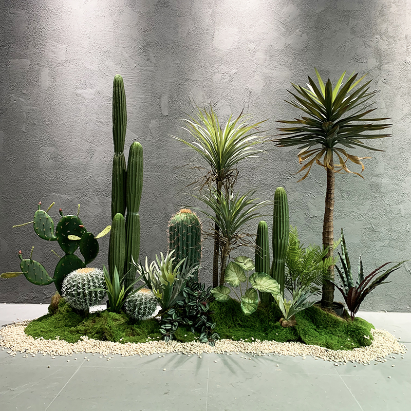仿真沙漠绿植仙人掌造景室内景观服装店铺橱窗大型仙人柱场景装饰
