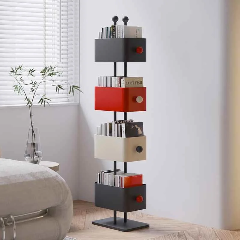 家用落地儿童书架客厅铁艺置物架转角储物柜收纳展示柜隐形小新品