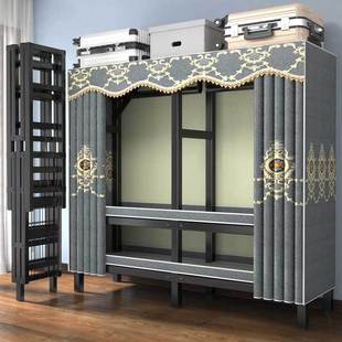 衣柜 挂布简易免安装 家用卧室折叠加粗加厚结实耐用全钢架新品 新款