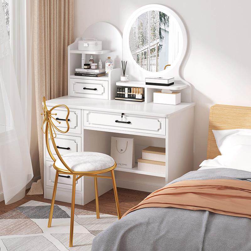梳妆台卧室现代简约小户型新款轻奢高级感化妆镜台储物柜一体桌子