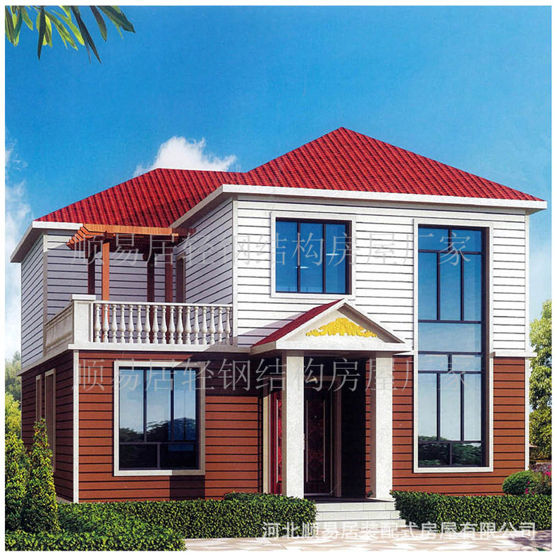 轻钢住房设计 可拆卸装配式建筑集成房屋  农村轻钢造房公司