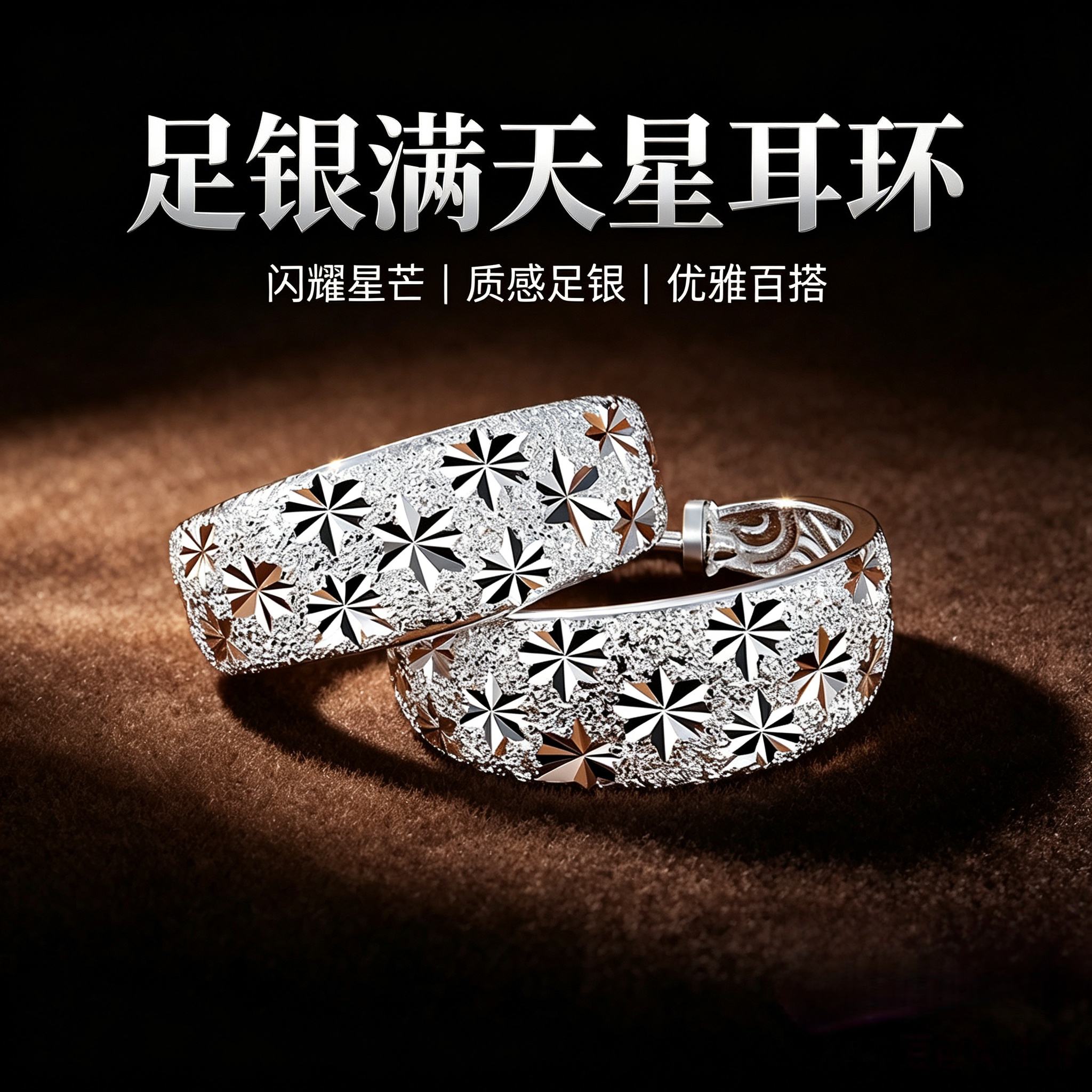 999足银耳环女纯银正品妈妈耳环