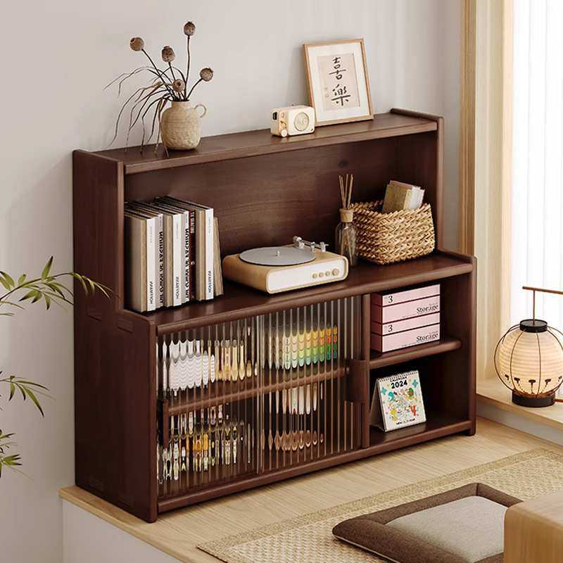 实木飘窗柜收纳储物柜子家用阳台改造窗台中古风书架日式防尘书柜,3C数码配件,摄像机配件,淘宝优惠券,粉丝福利购,淘宝优惠卷