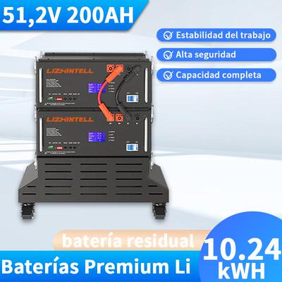 Batería solar en rack 51.2V 200Ah para hogar 300ah