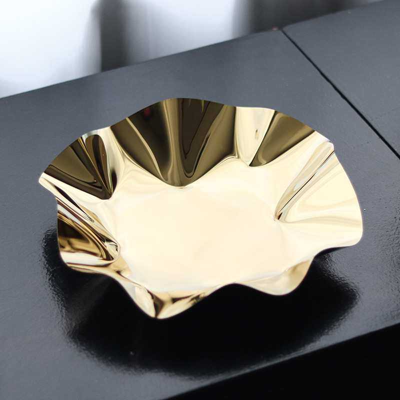 现代轻奢不规则金属果盘摆件前台玄关电视柜茶几零食干果碟装饰品,3C数码配件,摄像机配件,淘宝优惠券,粉丝福利购,淘宝优惠卷