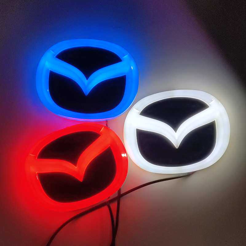 适用于马自达发光标 MAZDA 睿翼尾灯LED灯冷光发光车标灯4D车标灯