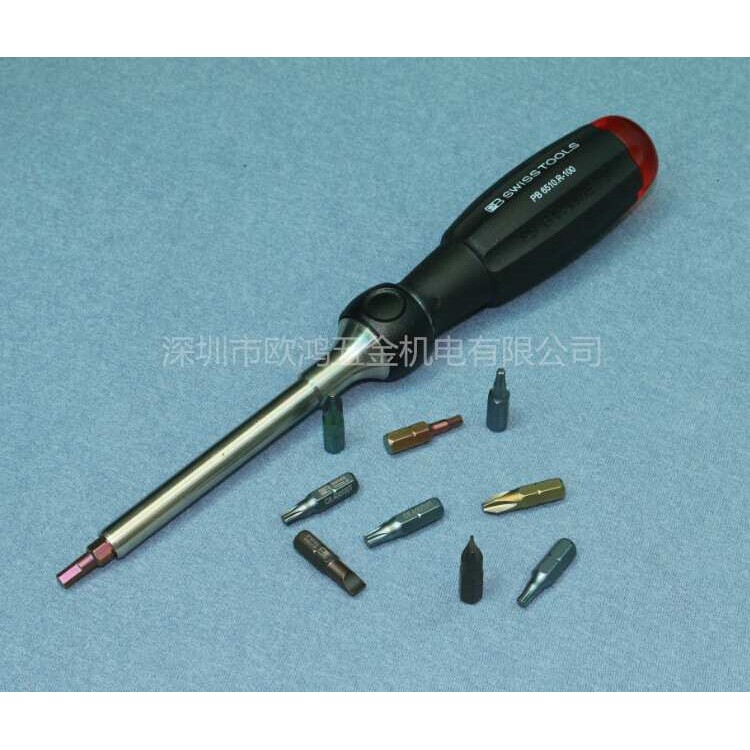 进口瑞士PB 6510.R系列 用于1/4"批头棘轮正反转手柄10合1螺丝刀