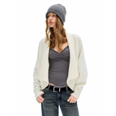 廓形针织开衫 call day 白色蝙蝠袖 宽松短款 毛衣外套百搭上衣