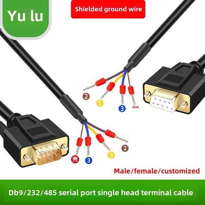 Db9串口线单端公母Rs232连接线485线38英尺9针Com端口235端子线3
