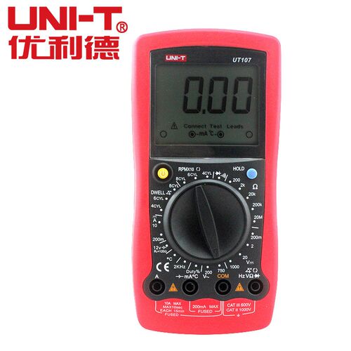 UNI-T/优利德代理商供应UT107手持式数字汽车万用表LCD超大宽屏