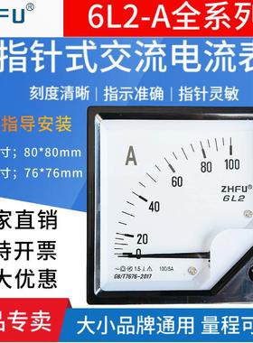 6L2指针仪表交流电流表6L2-10A20A30A50/5A100/5A安培电流检测仪