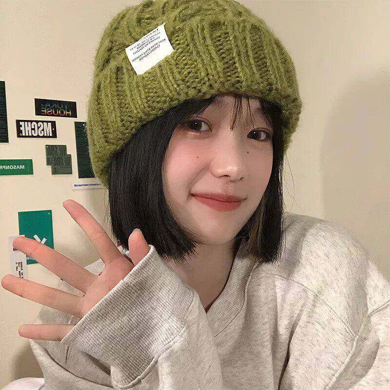 秋冬女款显脸小大头围针织帽