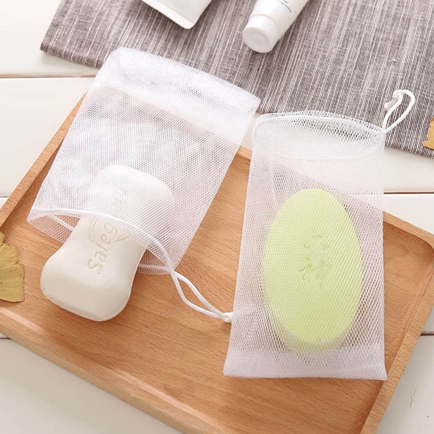 幼儿园肥皂香皂带网起泡网袋可挂式洗澡用袋子防滑搓澡套网洗手类