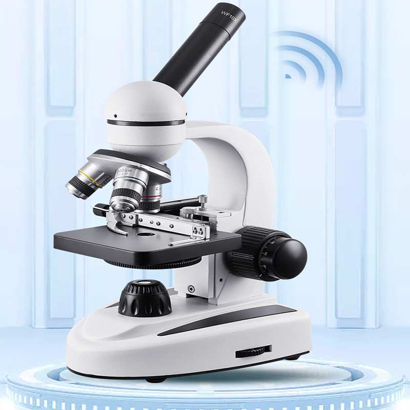 显微镜2000x单目带手机夹载玻片光学显微镜科学生物课学生教学用