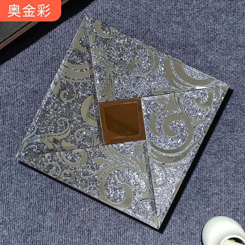 定制玻璃拼镜马赛克风车镜面磨边镜电视背景墙瓷砖墙蒙砂无缝拼接