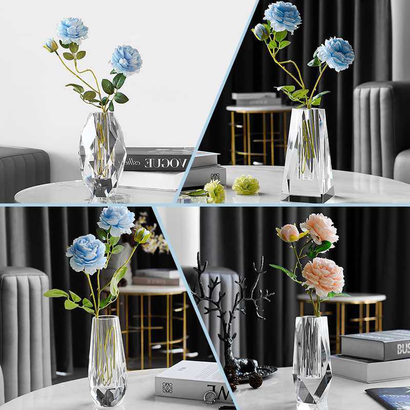 轻奢简约水晶花瓶透明高档客厅餐厅花器家居婚庆婚礼装饰水晶摆件,金属材料及制品,其他金属制品,淘宝优惠券,粉丝福利购,淘宝优惠卷