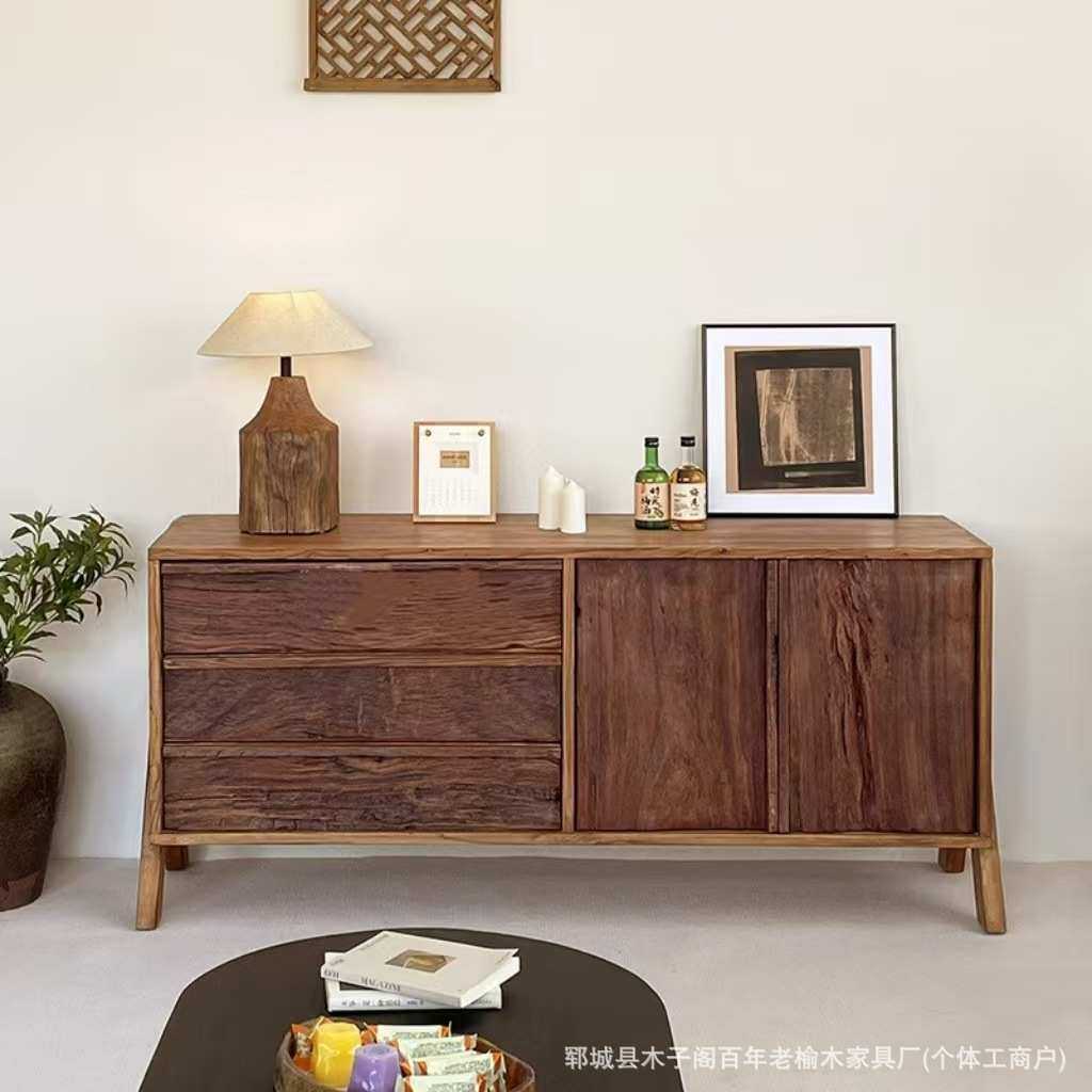 老榆木餐边柜收纳柜侘寂风玄关储物柜复古民宿实木边柜置物柜,机械设备,其他机械设备,淘宝优惠券,粉丝福利购,淘宝优惠卷