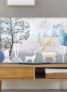 挂式电视机罩防尘罩布艺壁挂液晶曲面电视罩防尘罩电视套324255寸