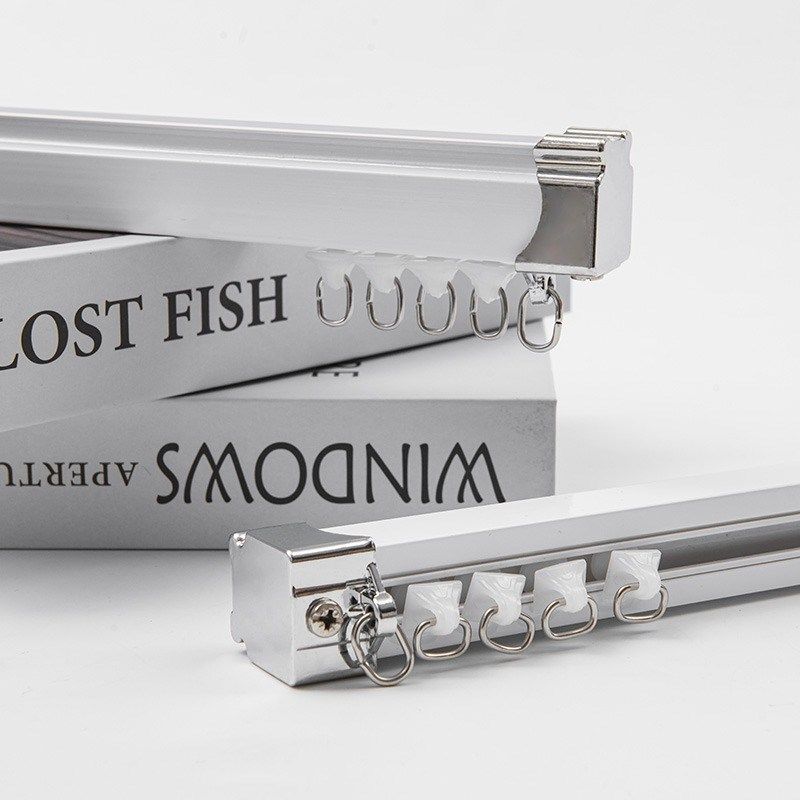 【加厚款直轨】铝合金窗帘轨道静音滑轨滑道导轨单轨双轨顶装侧装