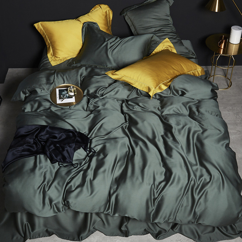 60支双面天丝四件套夏季欧式冰丝裸睡丝滑被套床单床笠款床上用品