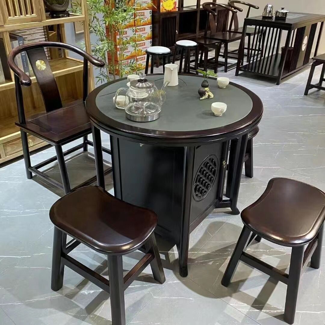 阳台茶桌椅组合新中式实木功夫小茶台烧水壶迷你茶几茶桌小型家用