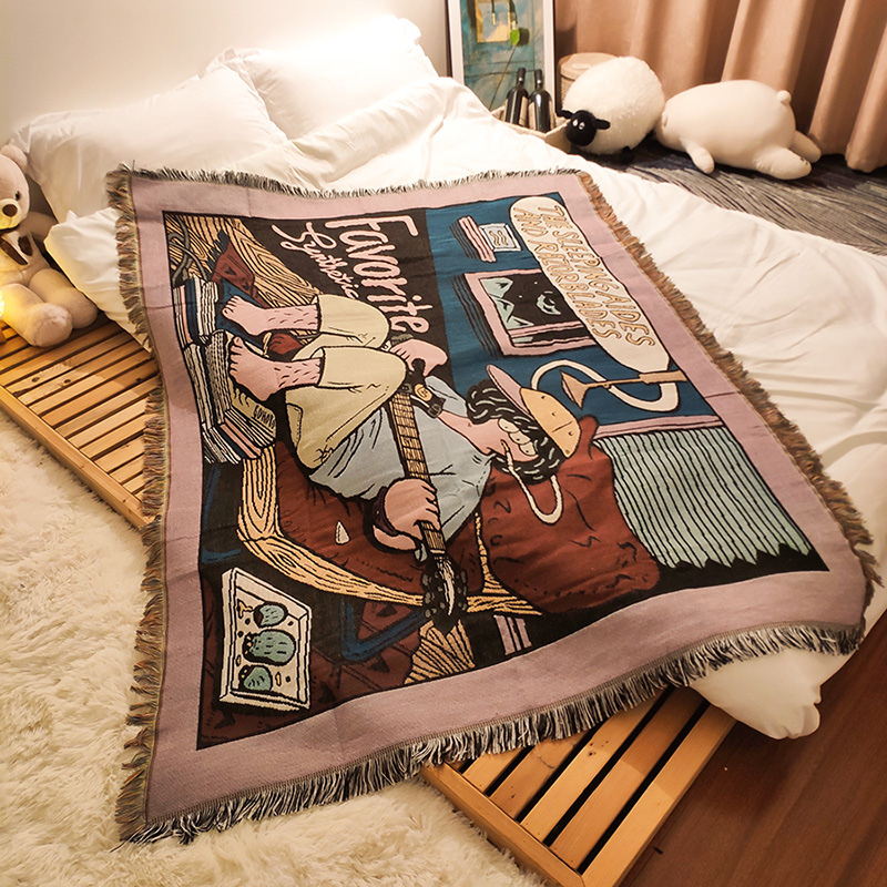 小毛毯铺床休闲毯子盖毯装饰针织线毯沙发毯办公室午睡毯空调毯潮