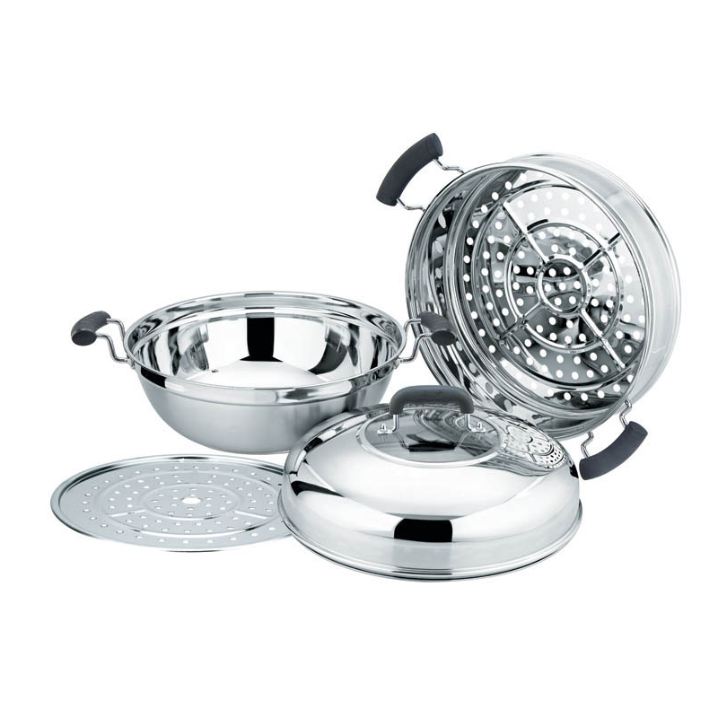 不锈钢蒸锅大号超大商用2层3层大蒸笼大容量蒸炒锅蒸鱼蒸包子家用