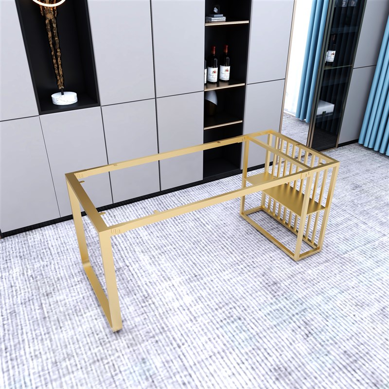 轻奢岩板茶桌腿支架茶几大理石餐桌脚大板桌脚金属办公铁艺桌架