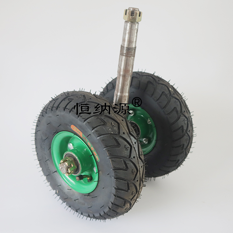 电动手推车折叠前转向轮胎建筑工地装修拉货可携式平板车双轮总成