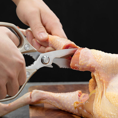 妙招姐不锈钢多功能厨房强力剪刀鸡骨剪家用杀鱼剪肉菜食物大剪子