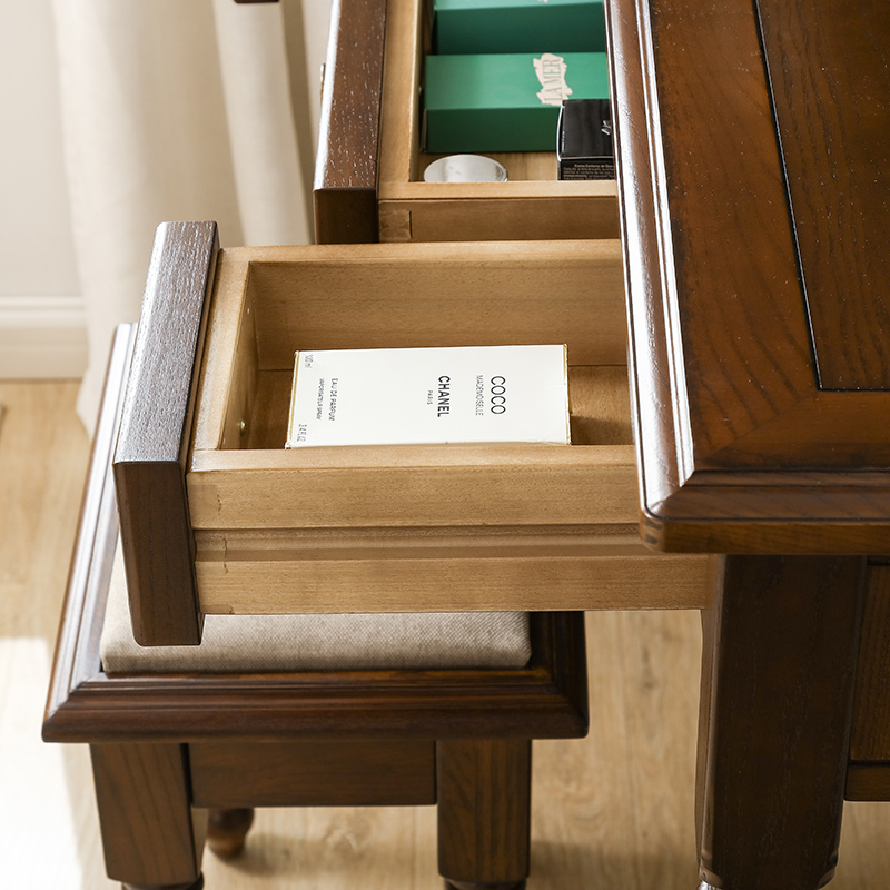 美式实木书桌美式乡村书桌椅组合卧室小书桌简约美式办公桌书房桌