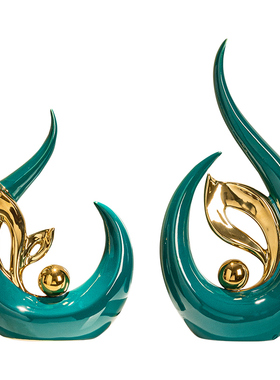 轻奢风酒柜装饰品摆件现代高级客厅家居玄关展示柜陶瓷工艺品