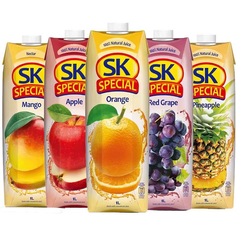 塞浦路斯进口SK果汁菠萝汁1L*2盒商用调酒美式咖啡店饮料夏季饮品
