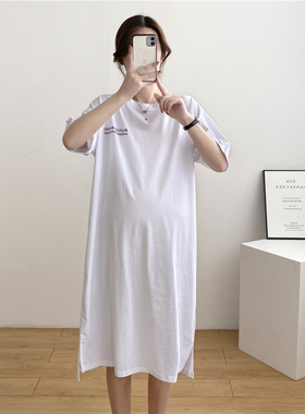 8544#（实拍一）孕妇 后背印花 短袖 T恤裙