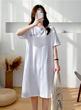 8544#（实拍二）孕妇 大码 后背印花 短袖 T恤裙