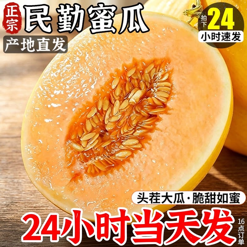 甘肃民勤蜜瓜沙漠黄河甜瓜哈密新鲜水果当季整箱时令香金红宝顺丰