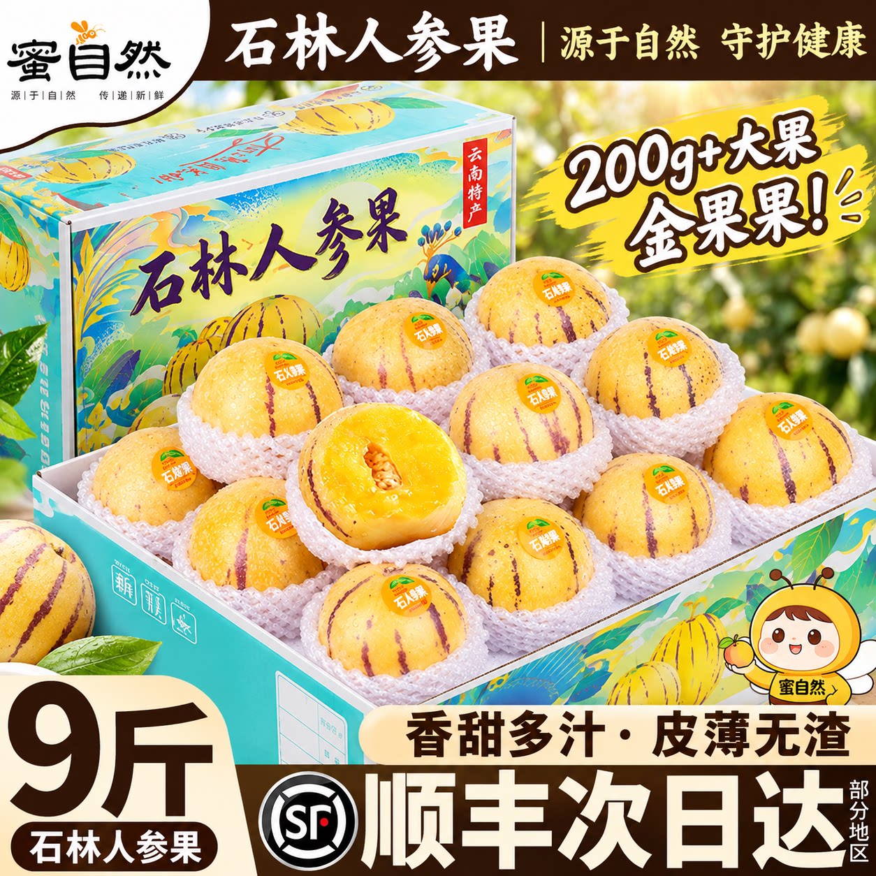 树上熟石林人参果新鲜水果云南黄肉人叁果整箱现摘9斤包邮礼盒5