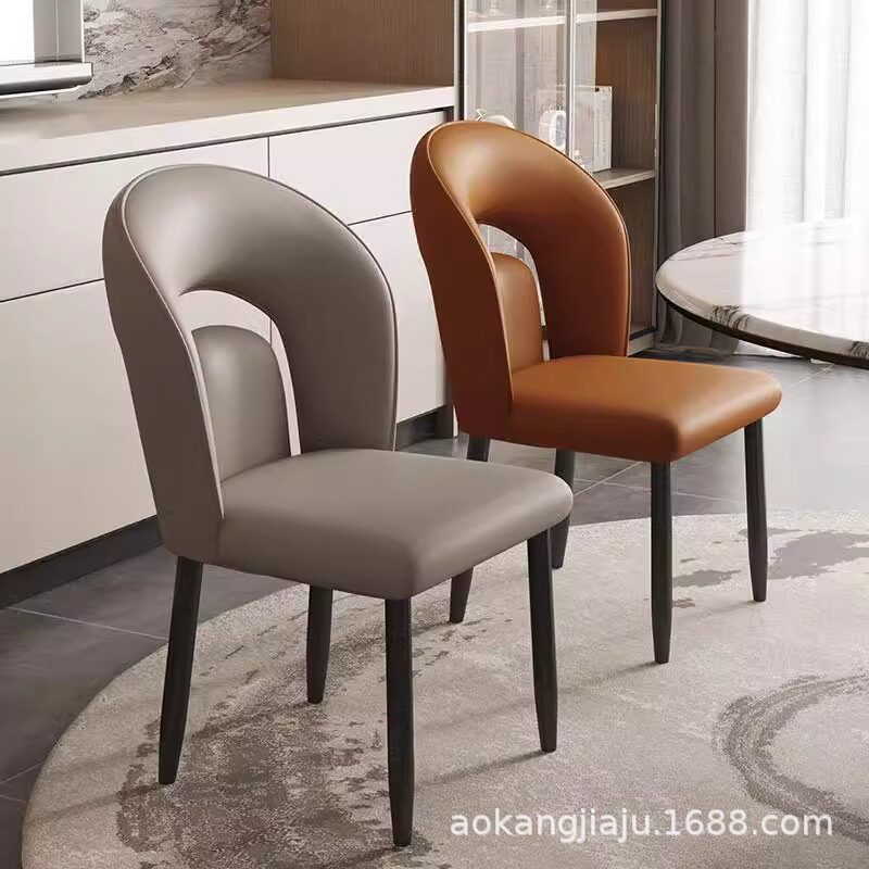 餐椅家用椅子轻奢高级感现代意式极简凳子靠背商用酒店洽谈餐桌椅